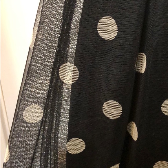 Black dress with polka dots and tulle overlay - Picture 4 of 4